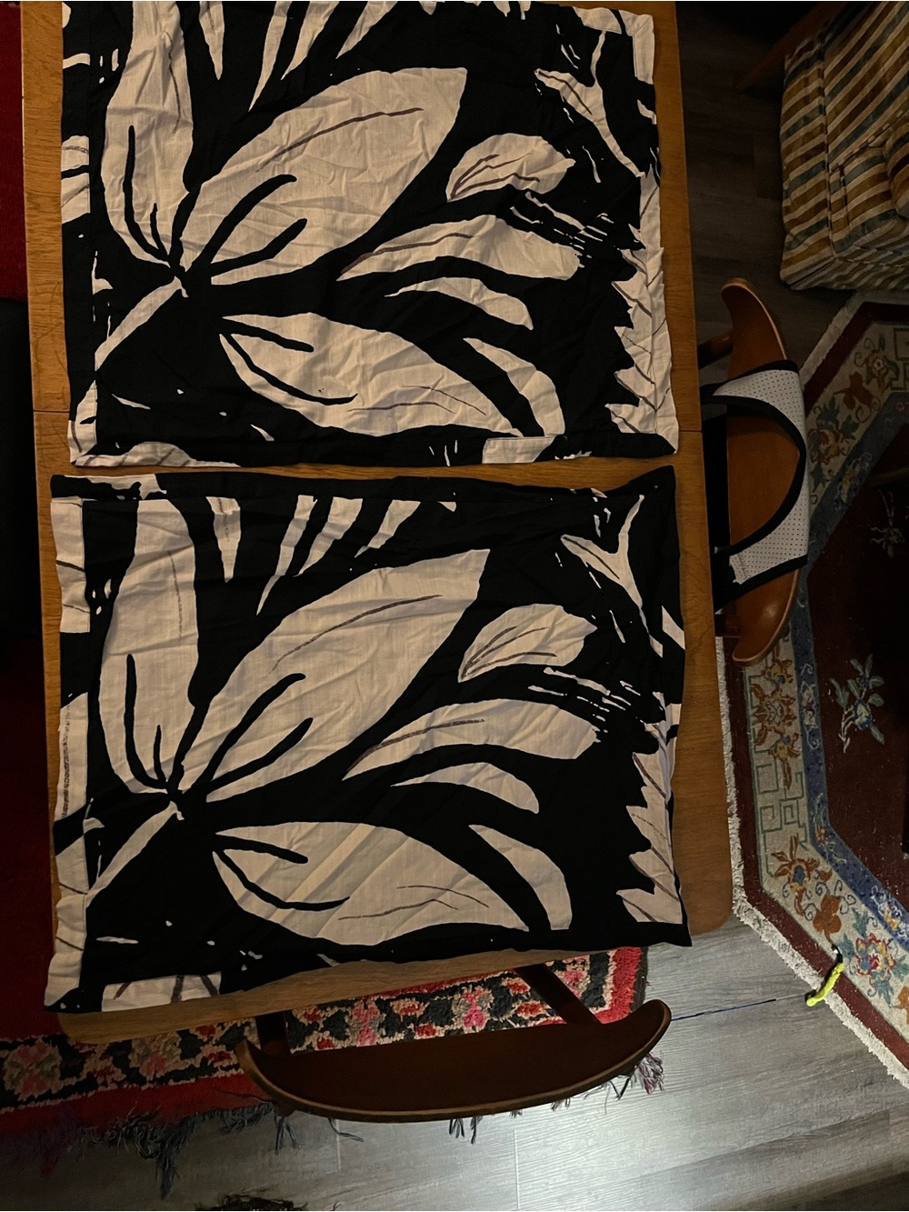 Anthropologie Black and White Abstract Animal Sham Pillow Set